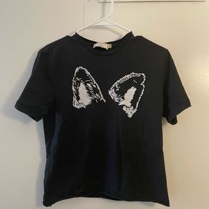Maison kitsune cropped tee